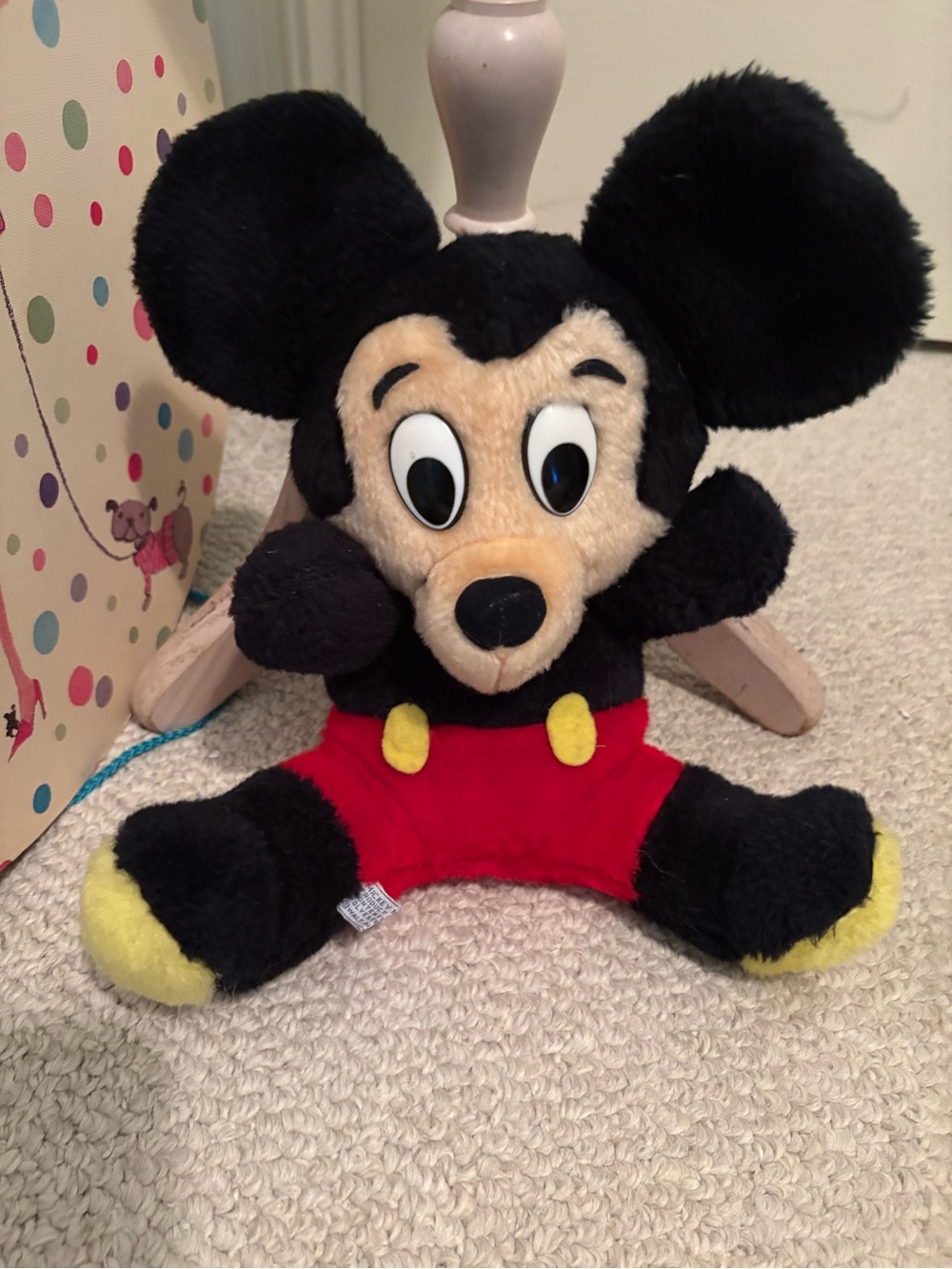 Disney Mickey Mouse Plush Toy - Black, Red, Yellow new